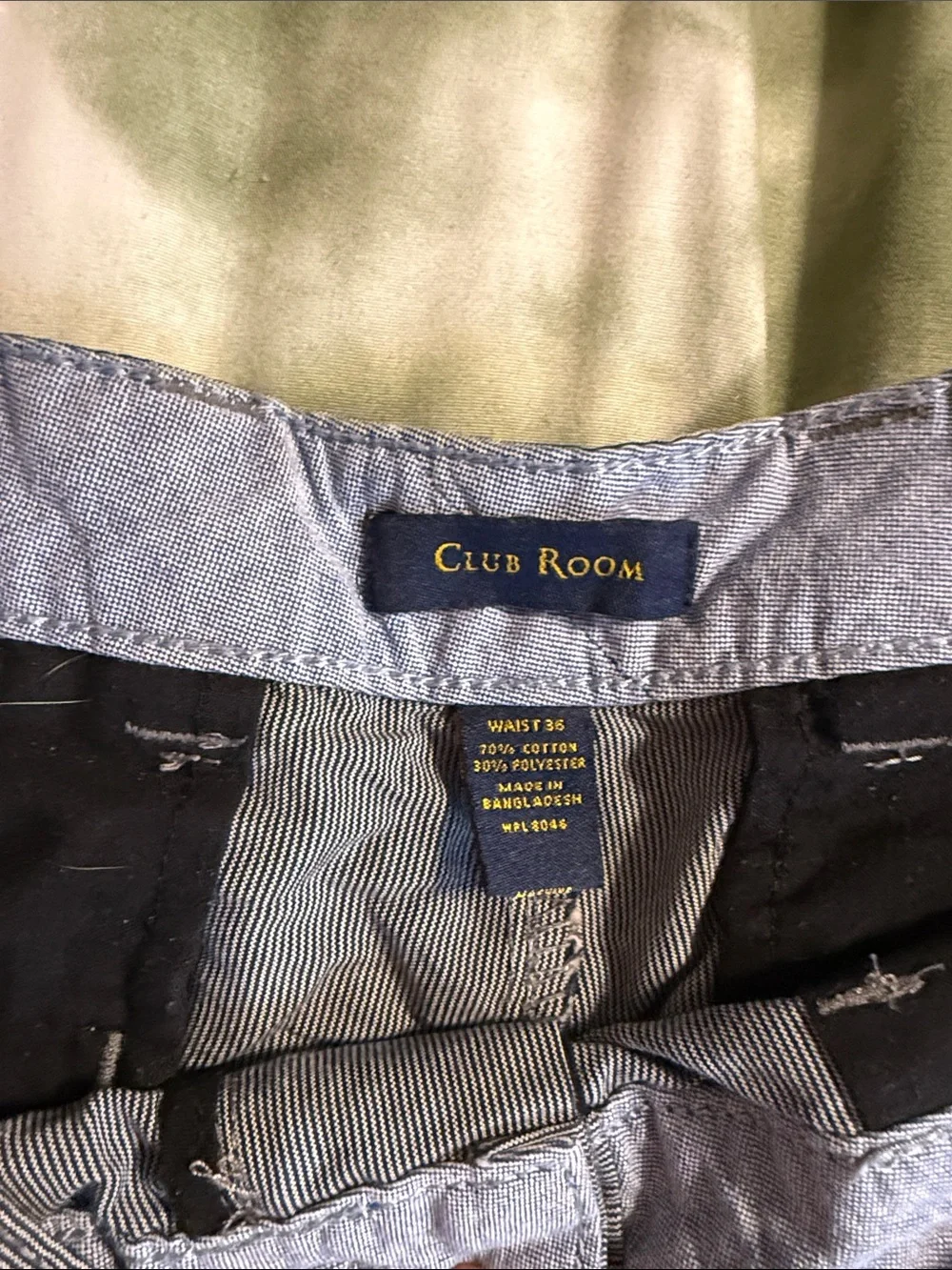 Club Room Men's Slate Blue Flat Front Chino Shorts